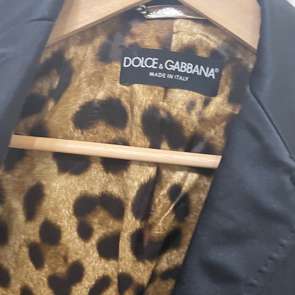 VINTAGE DOLCE & GABBANA BLACK WOMEN'S JACKET WITH LEOPARD LINING - Picture 6 of 16